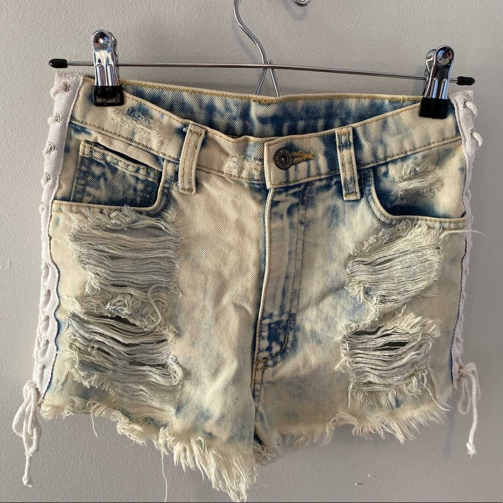 CARMAR High Waisted Ripped Jean Shorts